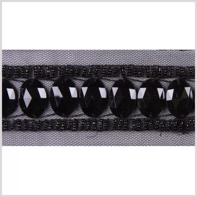 1.625″ Black Beaded Sequin Trim