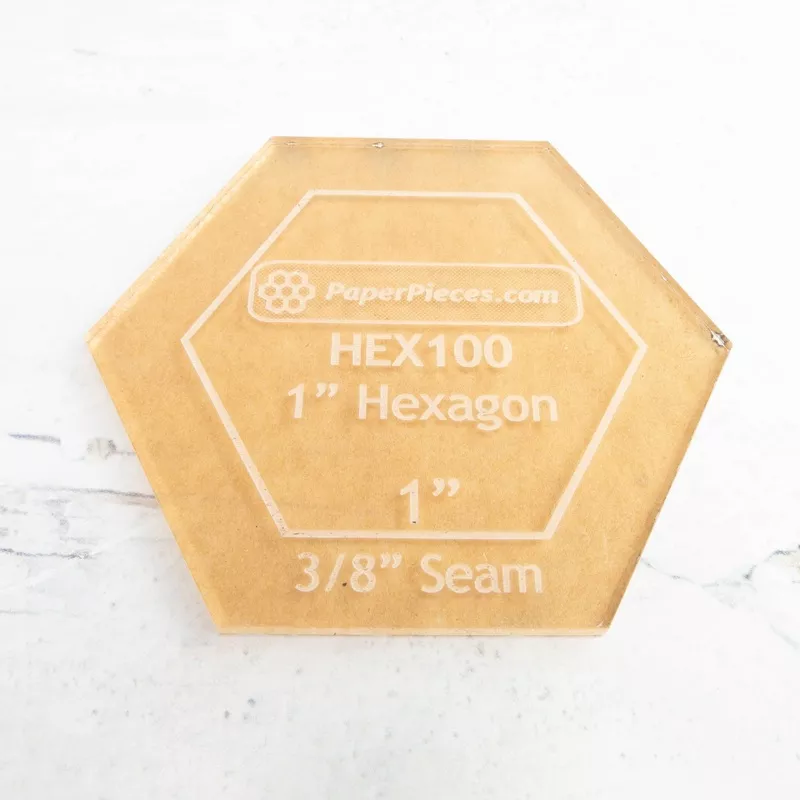 1″ Hexagon Acrylic Fabric Cutting Template