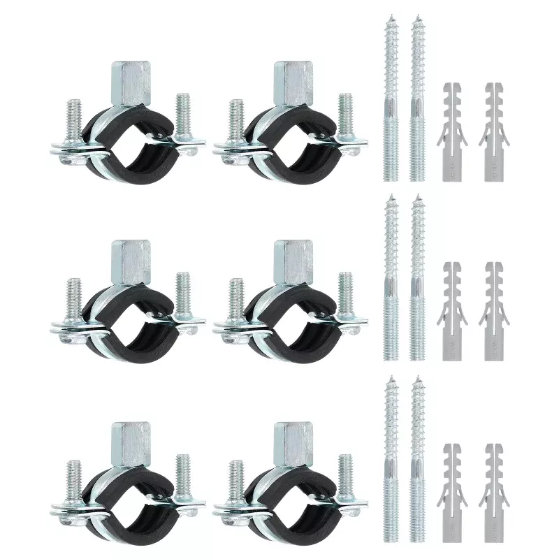 10 Pcs Adjustable Pipe Bracket Clamp, 3/4″(19mm) Wall Ceiling Mount Support