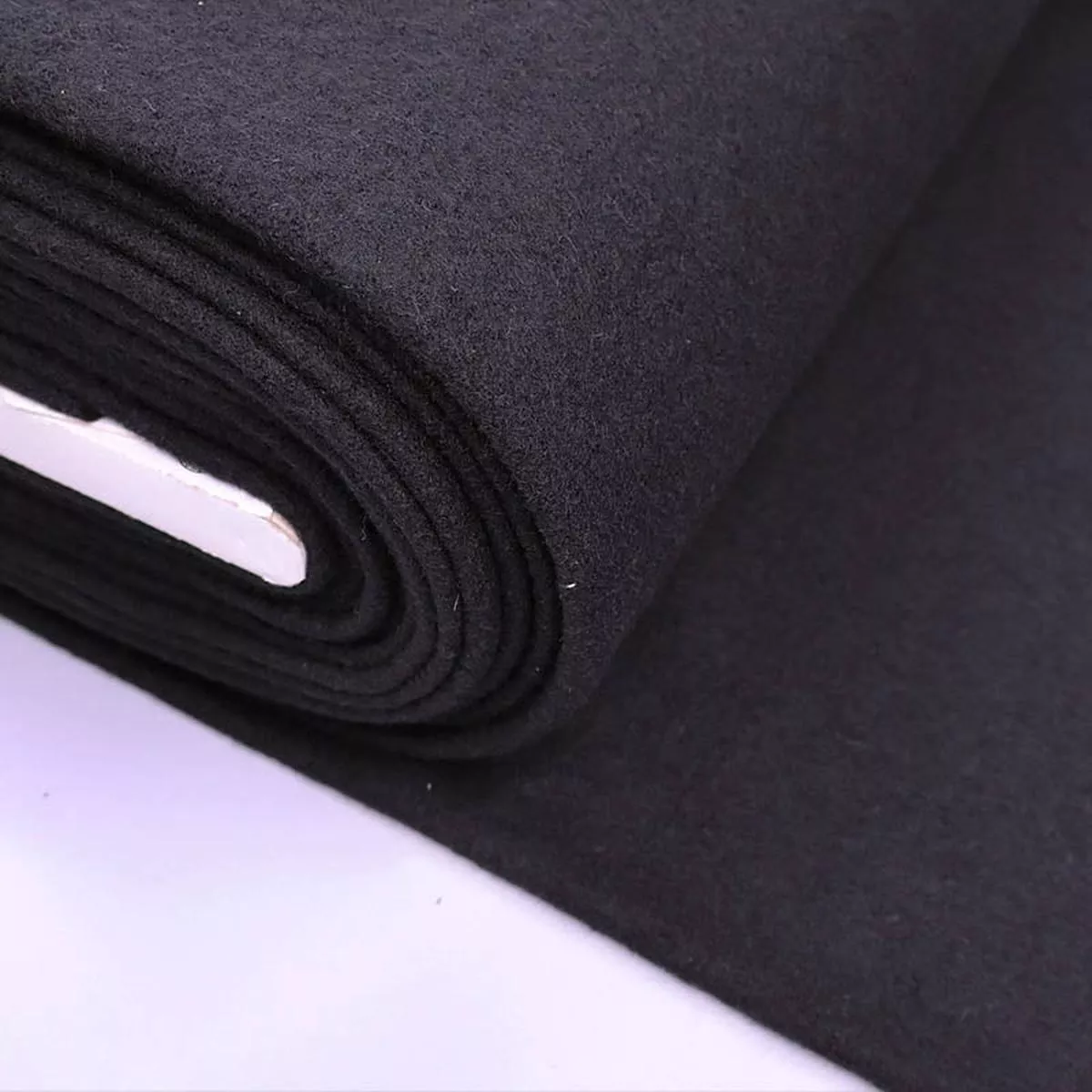 100% Boiled Wool – Black