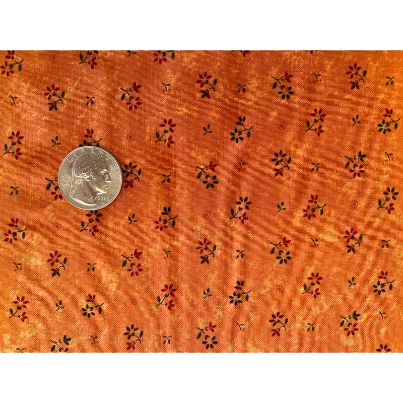 100% Cotton – Quilting Weight – Tiny Blooms – Rust