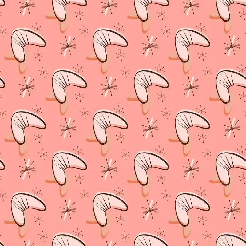 1950s Atomic Pattern #8 Fabric – Pink