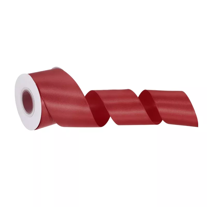 2 Inch 10 Yard Satin Ribbon Grosgrain Thin Solid Wedding Ribbon, Wine Red