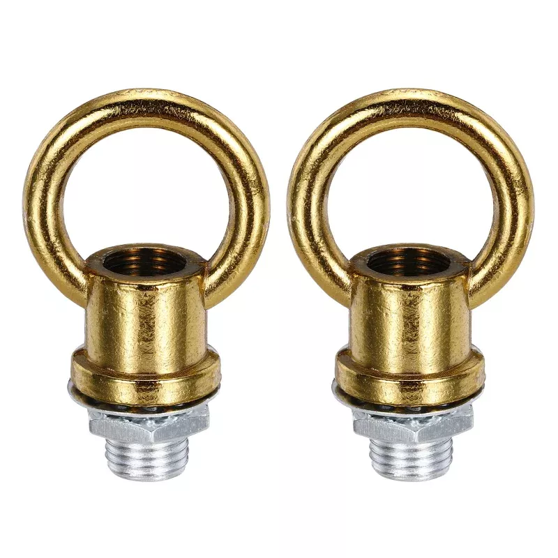 2 Set 8kg M10 1.1×1.4″ Thread Lifting Eye Nut Holder Hook Ring Light Copper