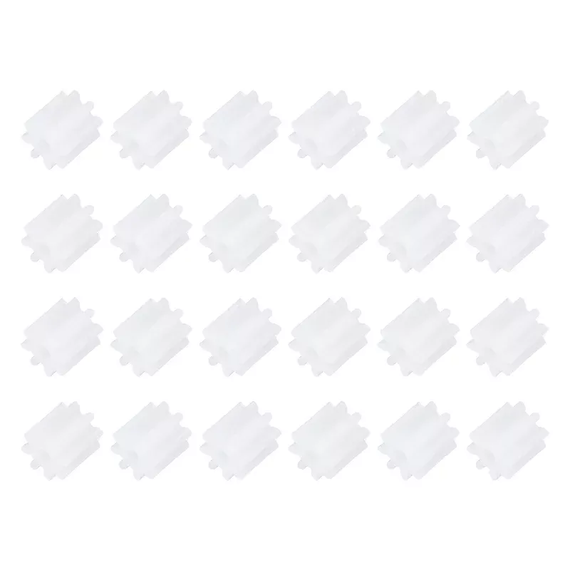 24Pcs Module 0.5 Plastic Gears, Small Plastic 8 Teeth Spindle Gears 81.5A, White