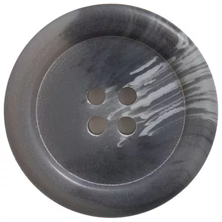28mm Round Marble Buttons - Gray - 4 pc