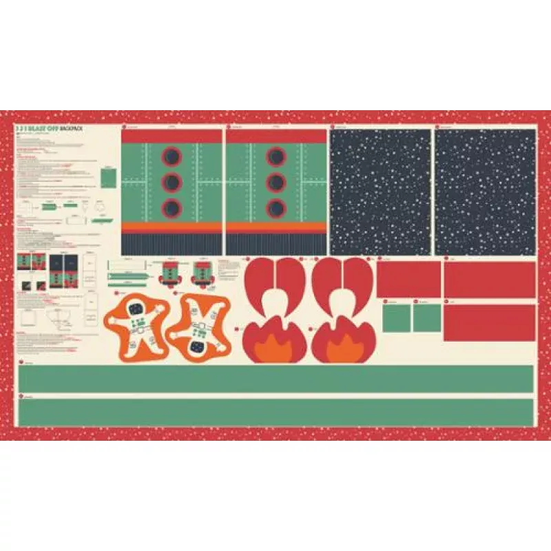 321 Blast Off Rocket Backpack Panel Multi 20957 11