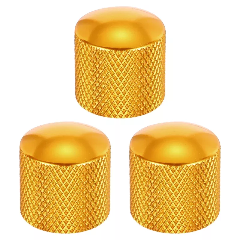 3Pcs Aluminum Guitar Knobs Gold Control Knobs for Electric Guitar Bass