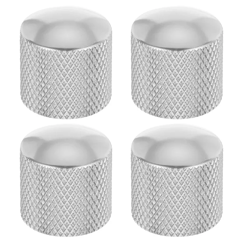 4Pcs Aluminum Guitar Knobs Silver Control Knobs for Electric Guitar Bass