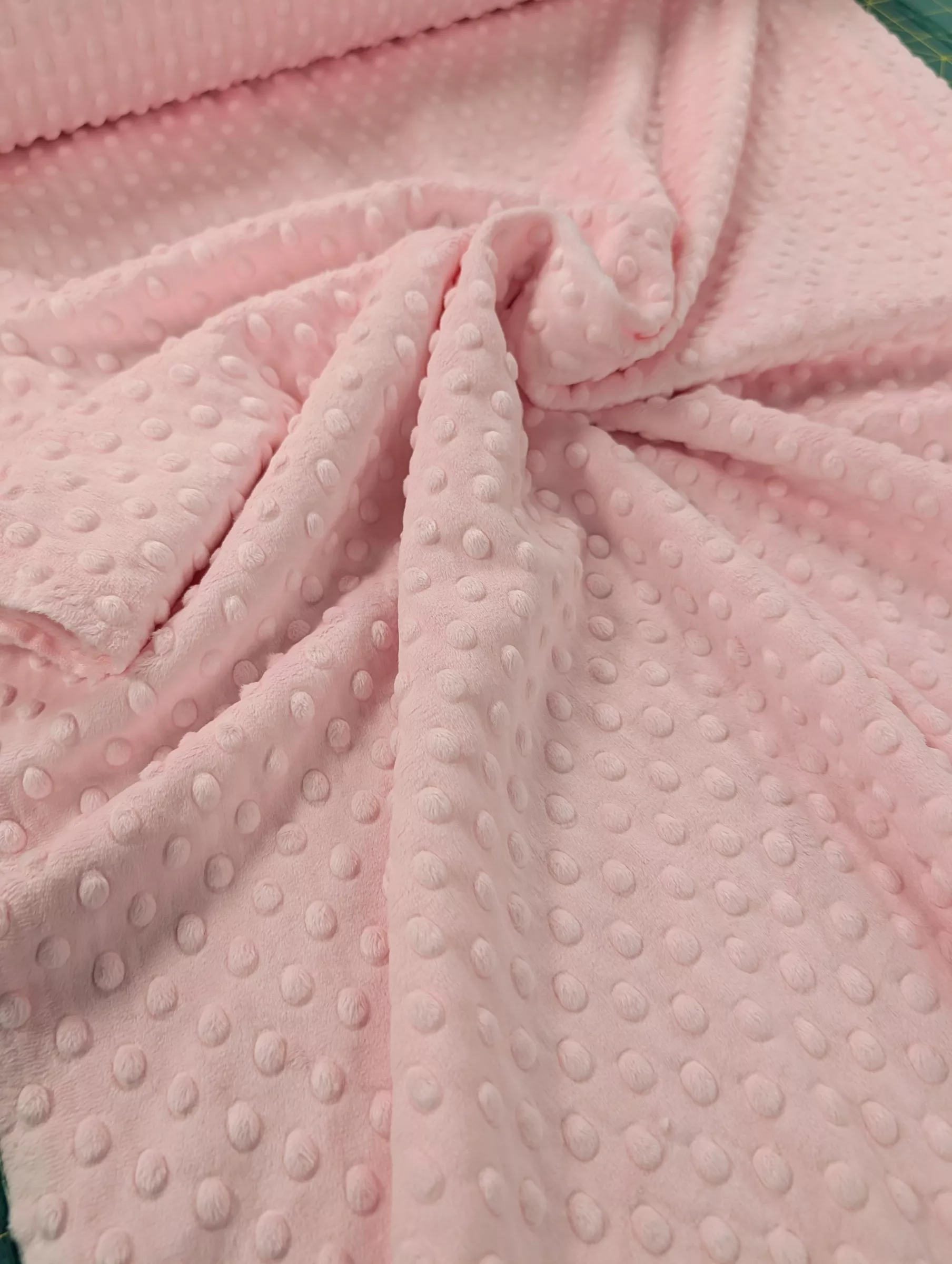 58-60 inch Wide Minky E-Dots - Polyester - Blush Pink