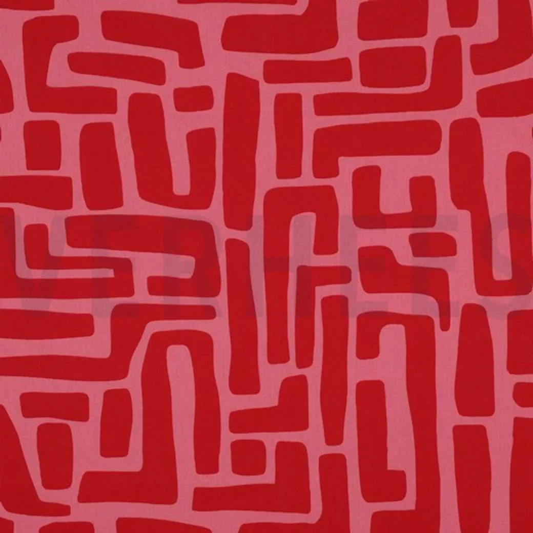 5945-005 Abstract - Coated Cotton - Red