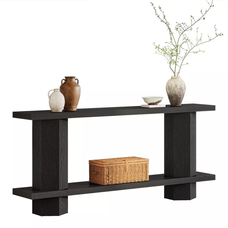 71-Inch Console Table for Entryway Black