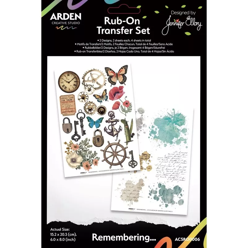 Arden Creative Studio Remembering Rub On Transfer Set acsro0006