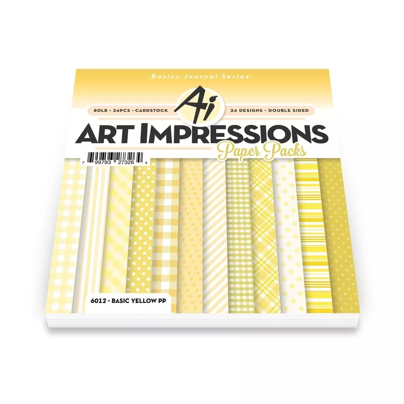 Art Impressions Basic Yellow 6×6 Inch Double-Sided Paper Pack 6012
