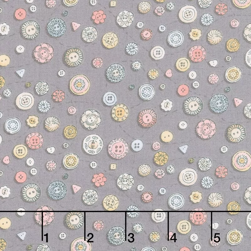 Atelier – Buttons Grey Yardage