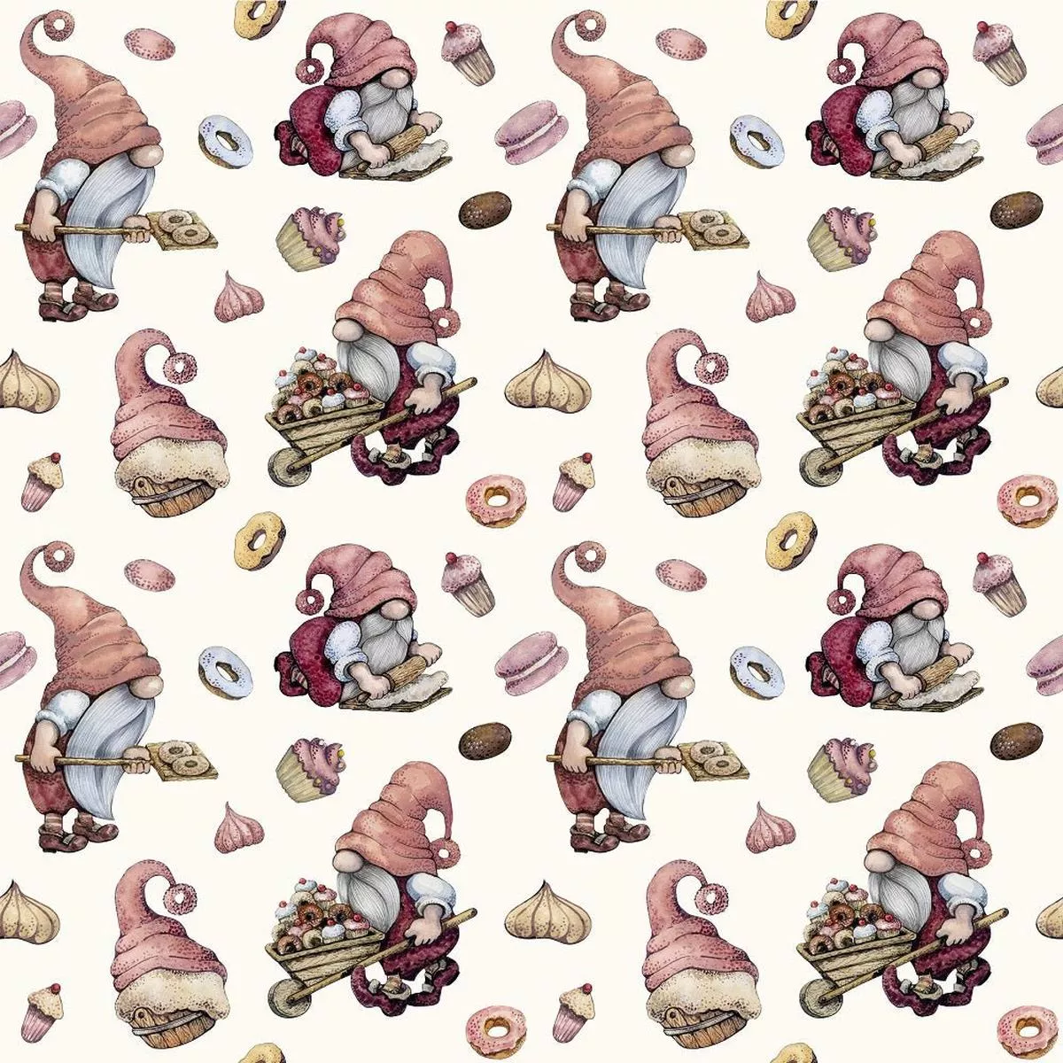 Baker Gnomes Sweets Fabric