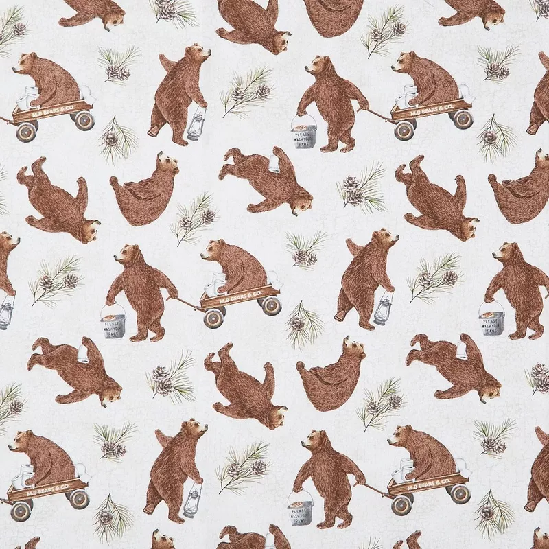 Bear Necessities – Bear Toss Cream Multi Yardage