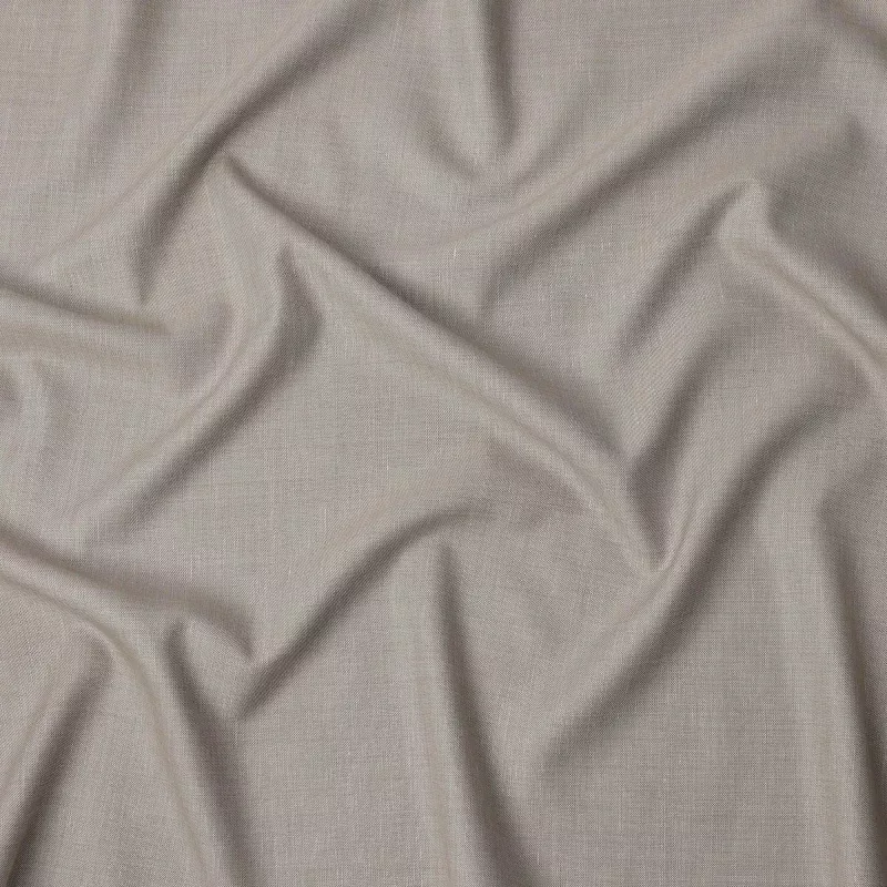 Beige Blended Linen Fabric Plain Solid Design, 140 Cms Width, India-D25545