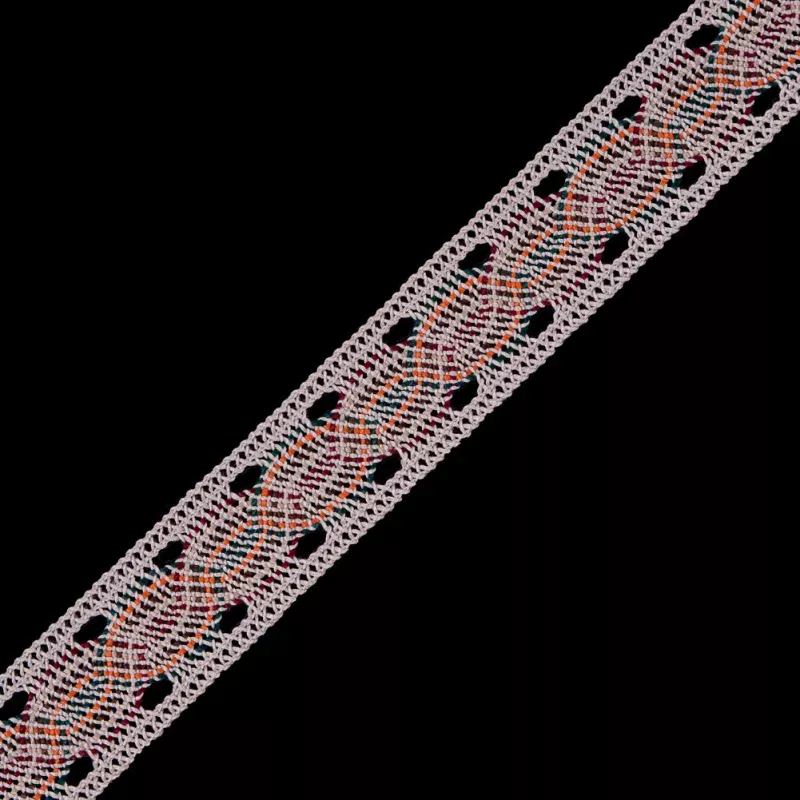 Beige Multicolor Crochet Trim – 1.25″