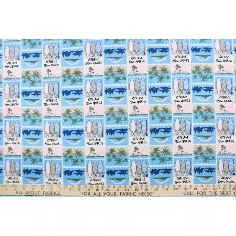 Benartex Hawaii Boxes in Navy