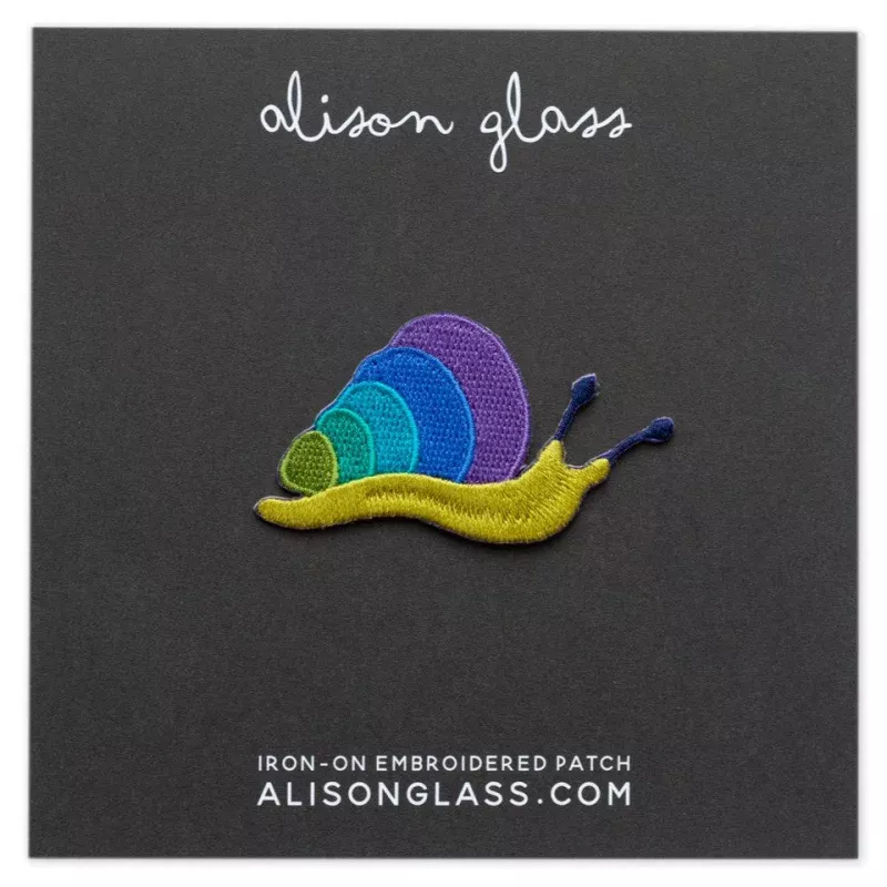 Between Snail Cool Embroidered Patch | Alison Glass