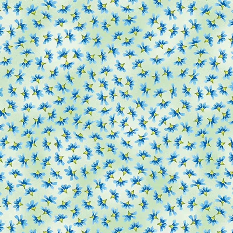Blissful Buds Light Green Fabric Yardage