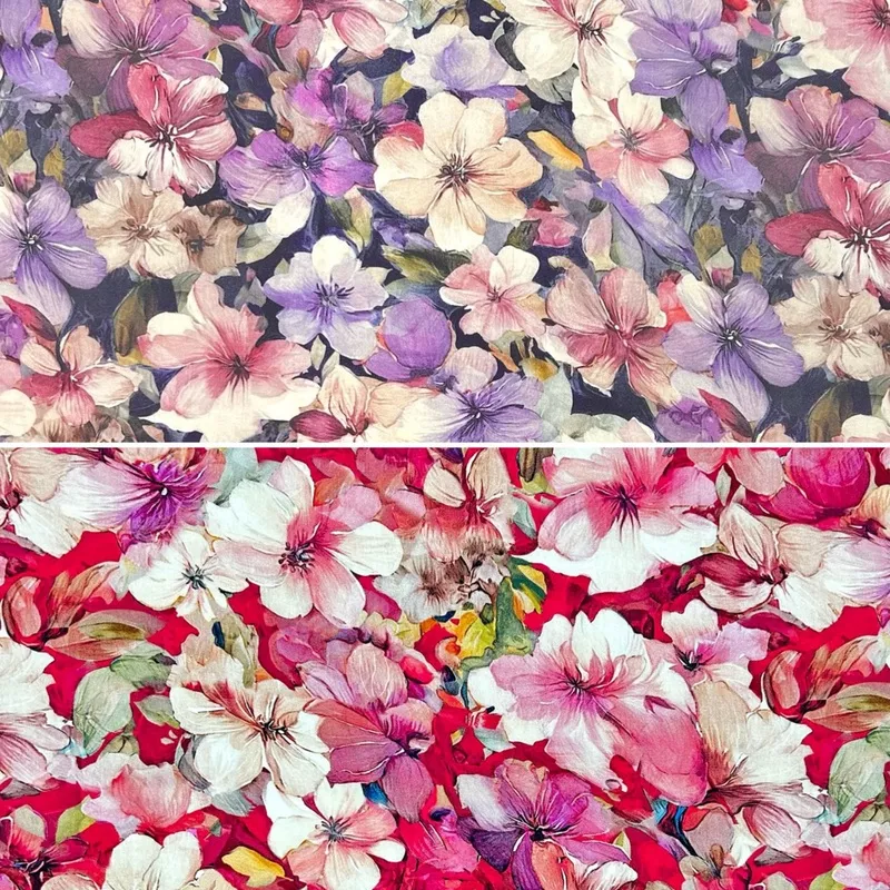 Bloom Cascade Viscose Fabric Mauve