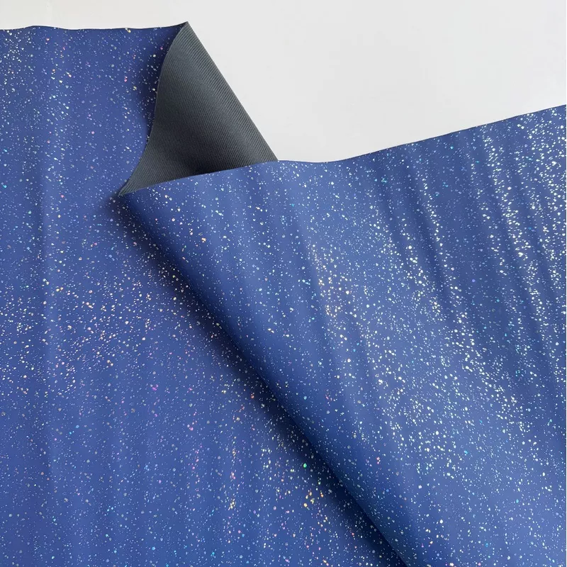 Blue Sparkle VinylSmooth Matte Surface, Multi-Color Glitter Flecks