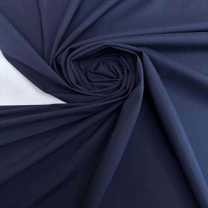 Blue Wool Polyester Silk Elastane