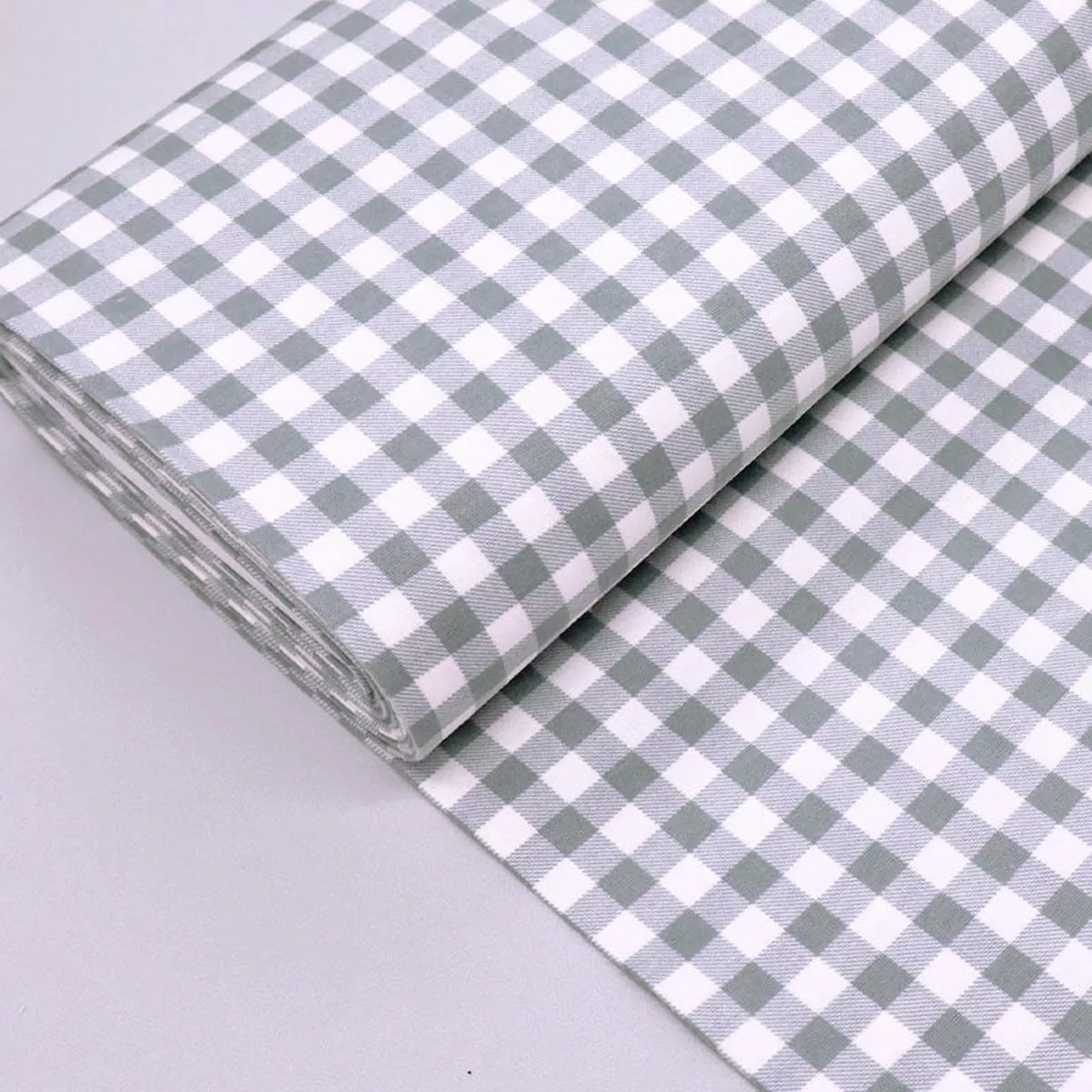 BRUSHED COTTON – Gingham – Grey