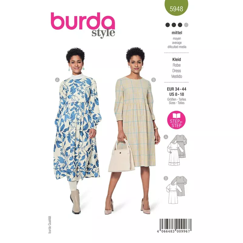 BURDA 5948 Dress DOB Sewing Pattern