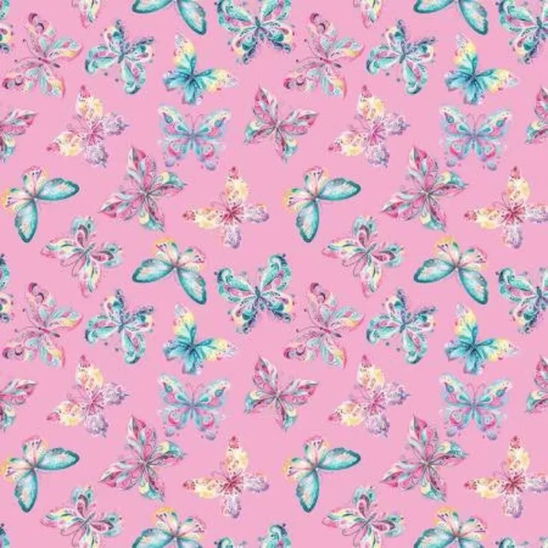 Butterfly Dance Pink Fabric Yardage