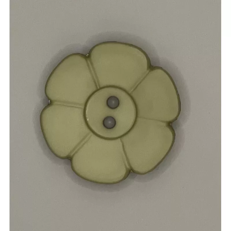 Button-Med Green Flower 1.25″