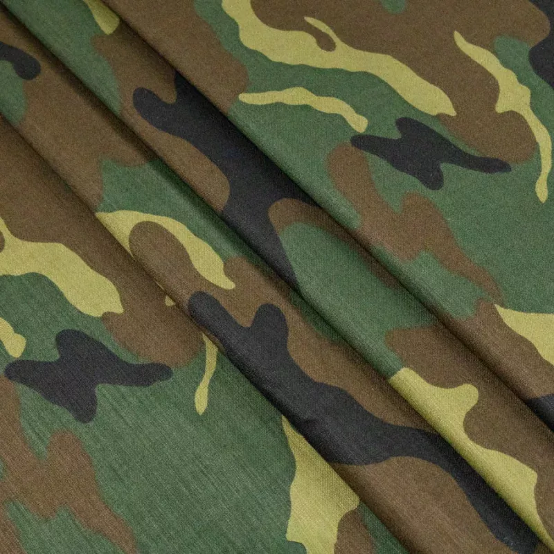 Camo Reverse Printed Cotton Twill