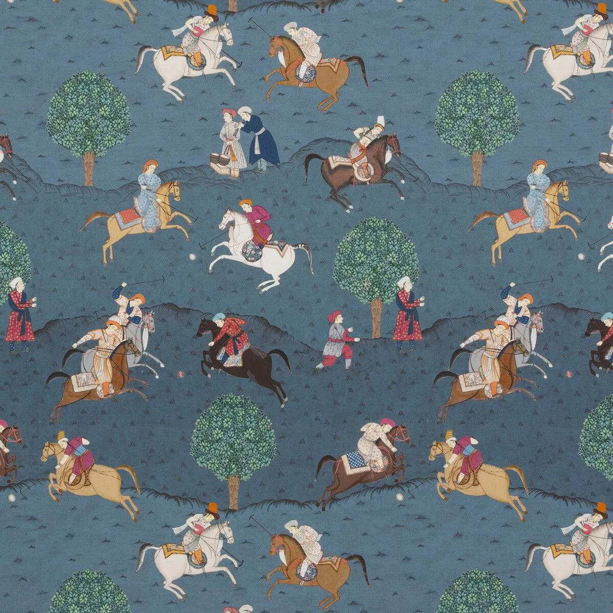 Caspian Indigo/Red Fabric