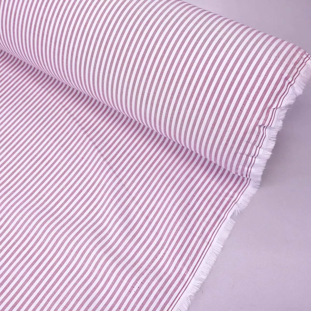 Chambray Cotton Stripe – Mauve