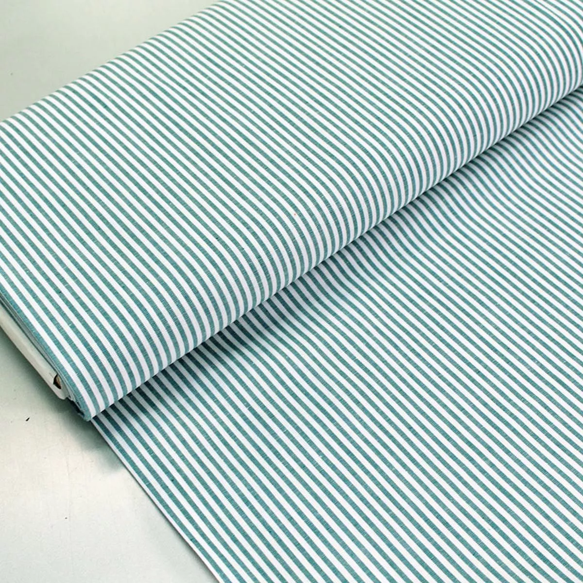 Chambray Cotton- Stripe – Petrol