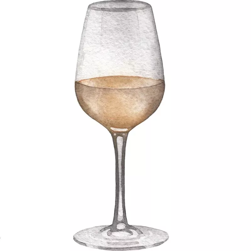 Chardonnay Wine Glass Fabric Panel