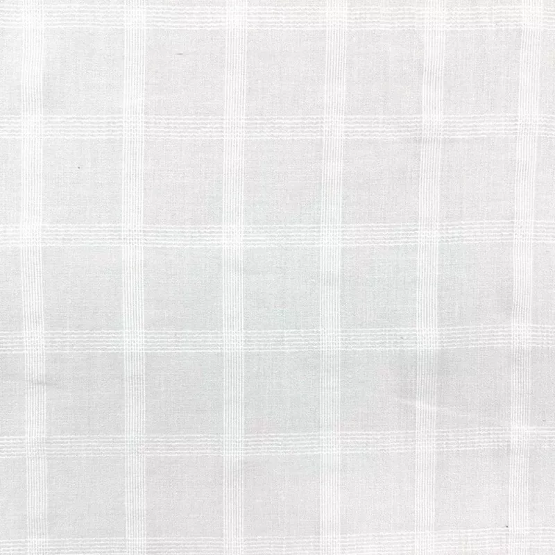 Checkered White Cotton Modal Fabric