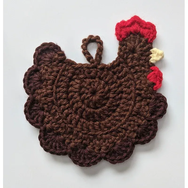 Chicken Crochet Coaster