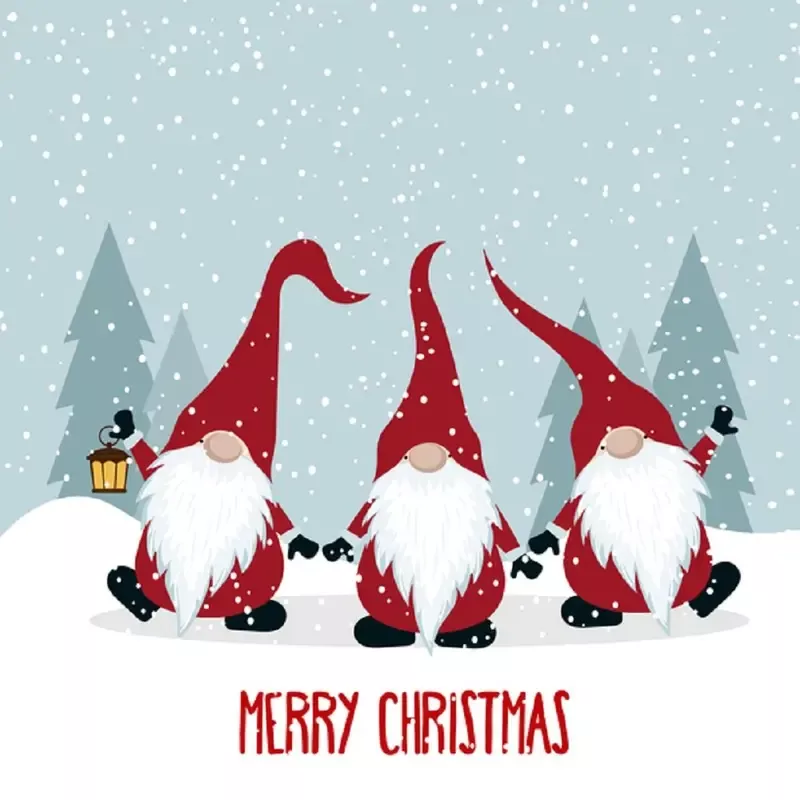 Christmas Gnome Fabric Panel – Red