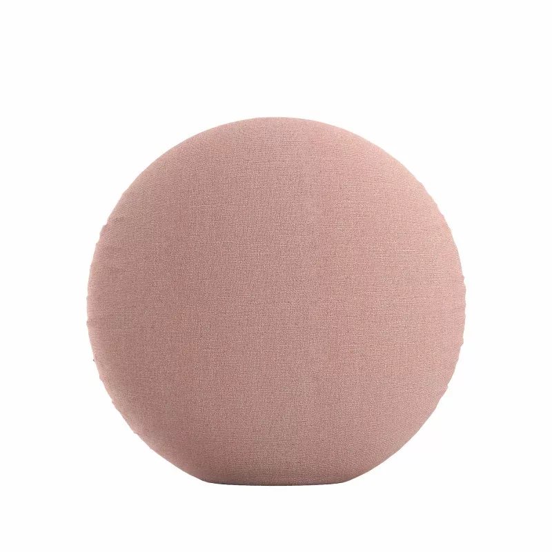 Circular Throw Pillow in Slubby Linen – Think Pink