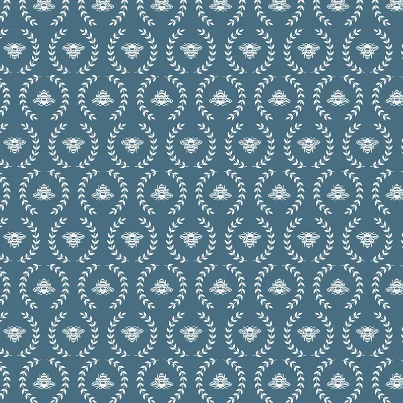 “Clover & Dot”-Denim Bee by Allison Harris for Windham Fabrics