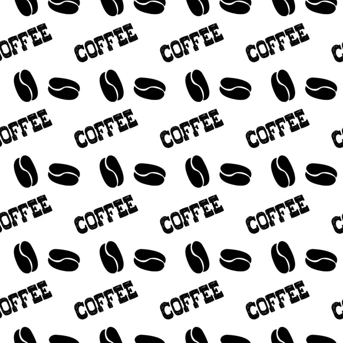 Coffee Beans Words Fabric