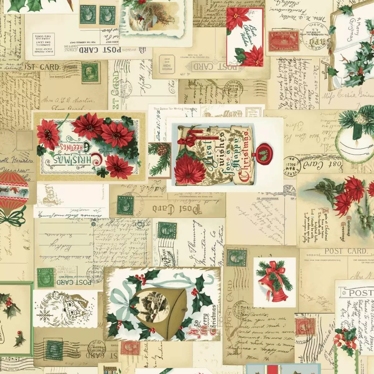 Colorful Postcards - Multi - Greetings at Christmastide - Stacy West