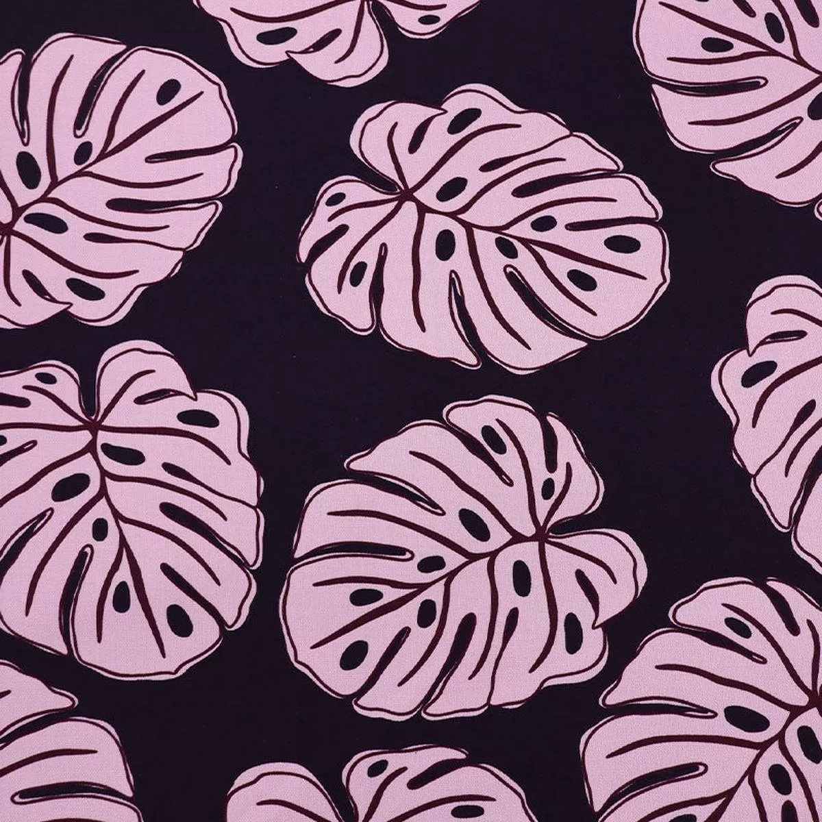 Cotton Canvas – Navy and Purple – Palms