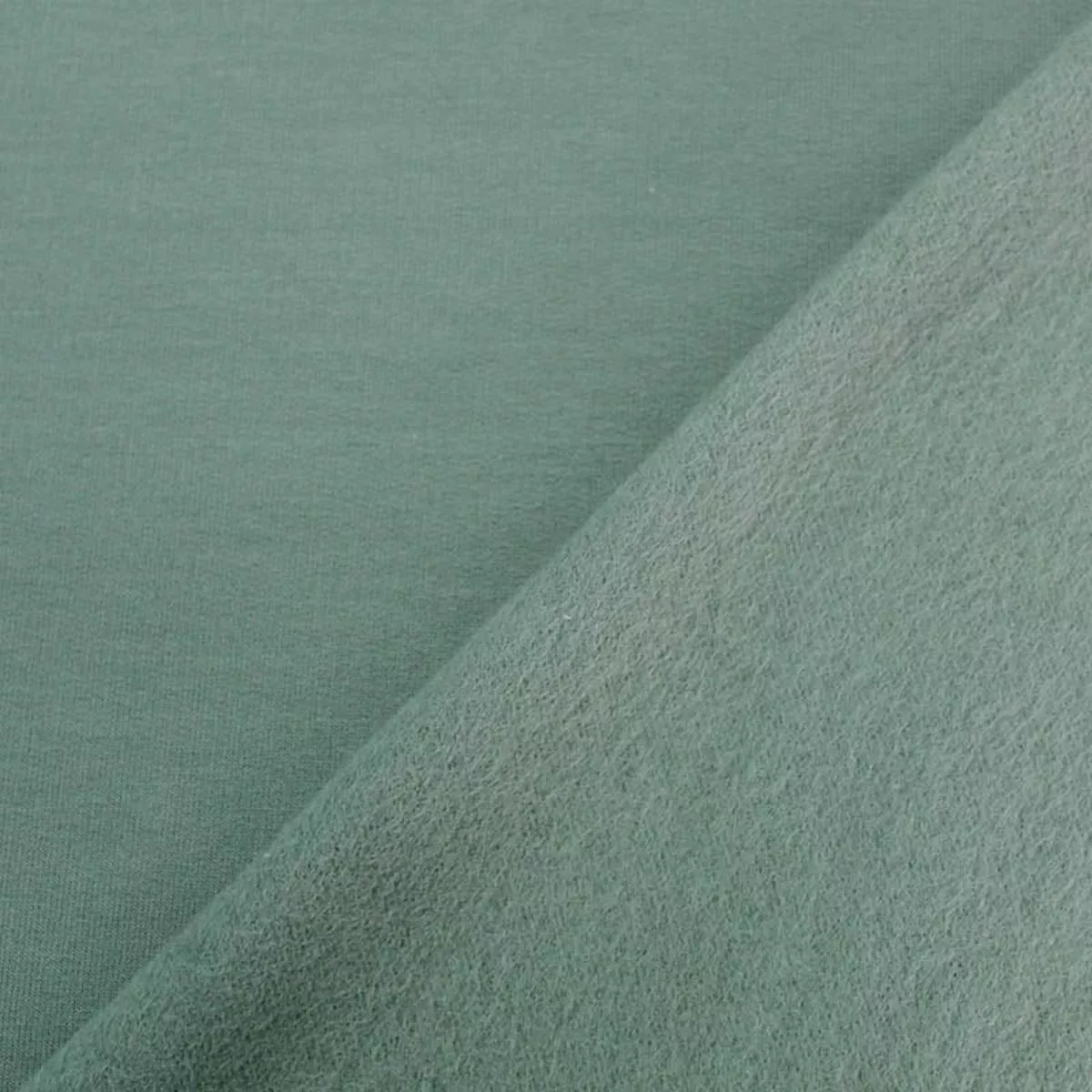 Cotton Elastane Fleece Backed Sweatshirt – Sage Green