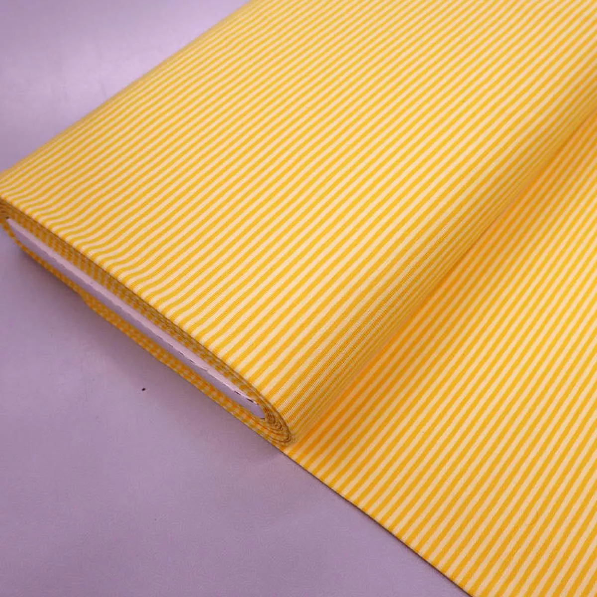 Cotton Elastane Jersey – Mini Stripe – Bright Yellow