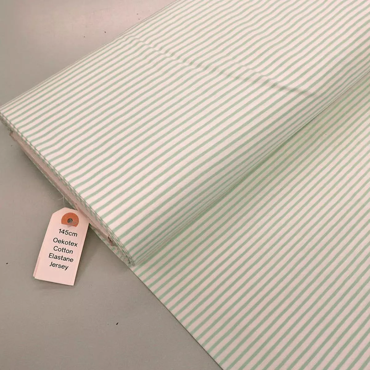 Cotton Stripe Jersey – Green and White