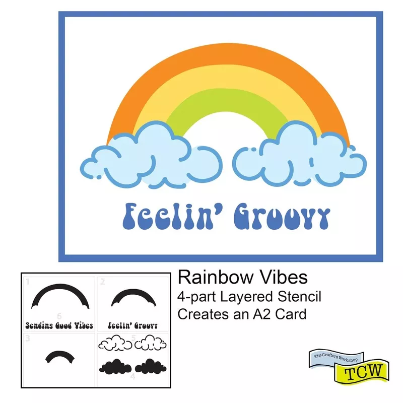 The Crafter’s Workshop A2 Layered Rainbow Vibes Stencils tcw6069*